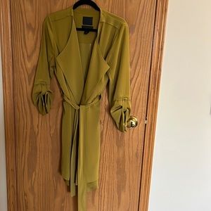 500 Maison Cinqcent olive coloured long blazer/jacket with belt. Size M